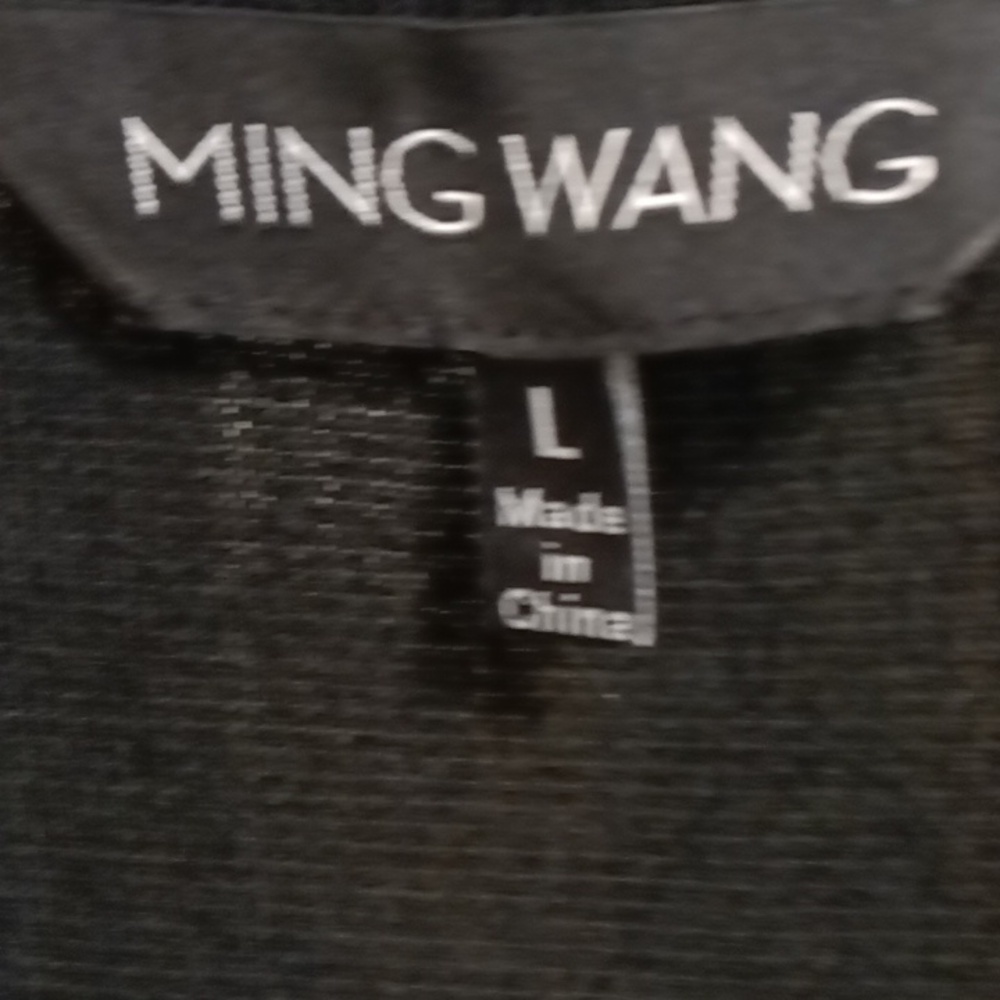 FINAL PRICE MING WANG acrylic/poly blend scoop neck sleeveless black dress